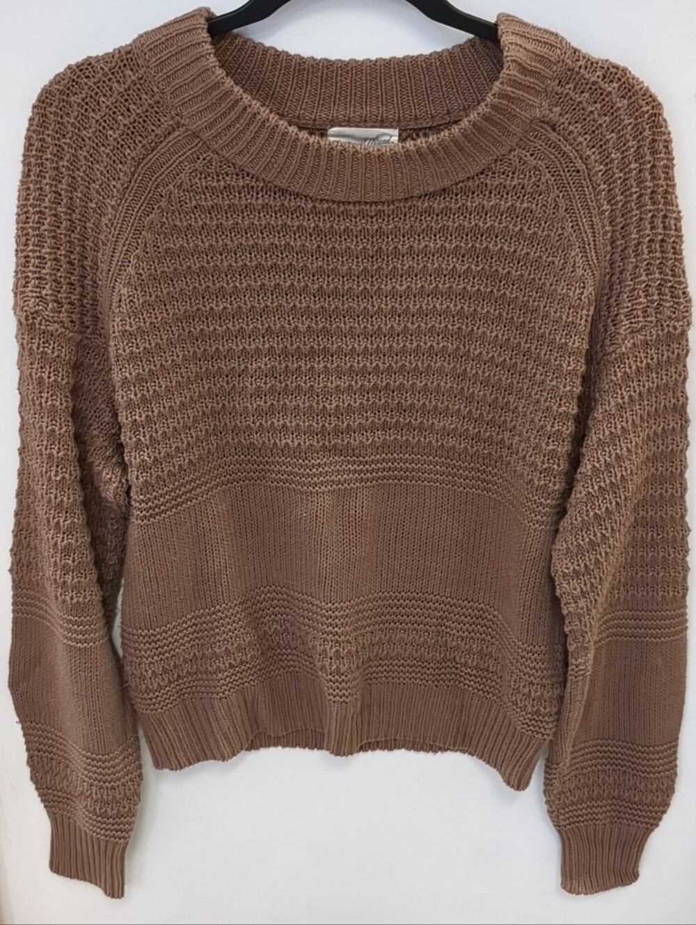 Universal Thread Textured Crewneck Sweater in Brown - Picture 1 of 3